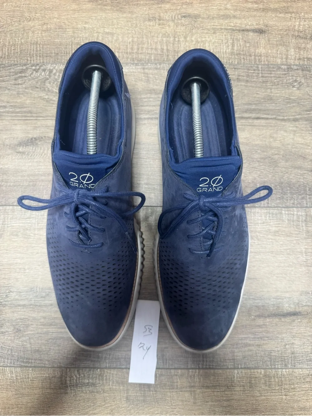 Cole Haan Navy Perforated Lace-Up Oxfords